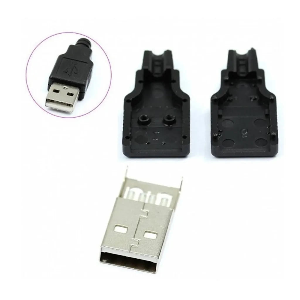 خرید کانکتور USB 2.0 نوع A سرکابلی نر