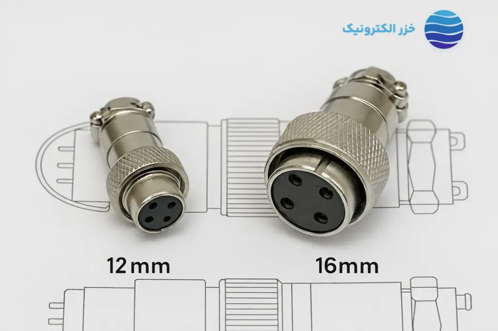 کانکتور فلزی نظامی ۱۲mm؛ معرفی، کاربردها و تفاوت با مدل ۱۶mm